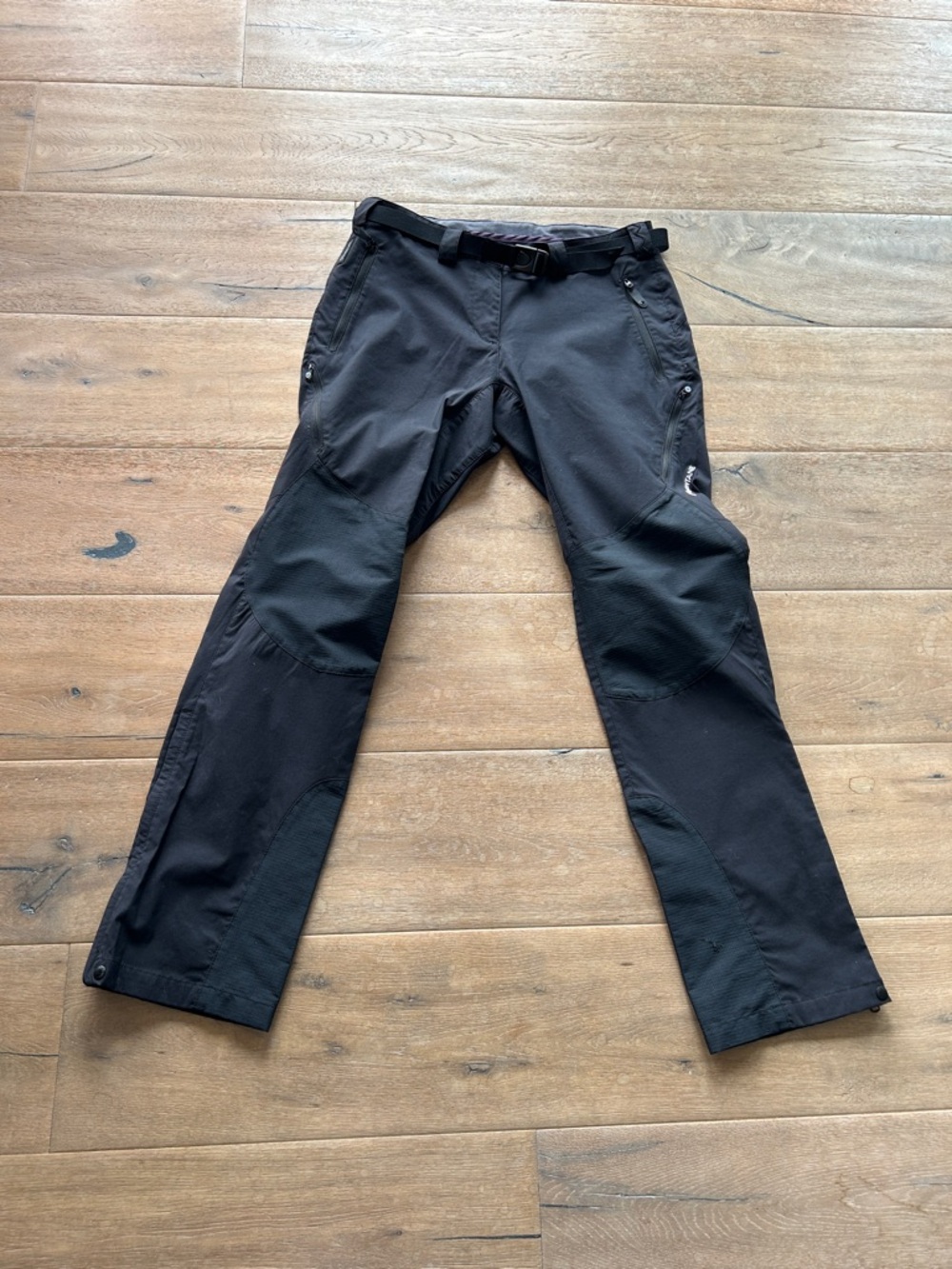 Black Womens  Technical Hiking  Utility Pants with Belted Waist